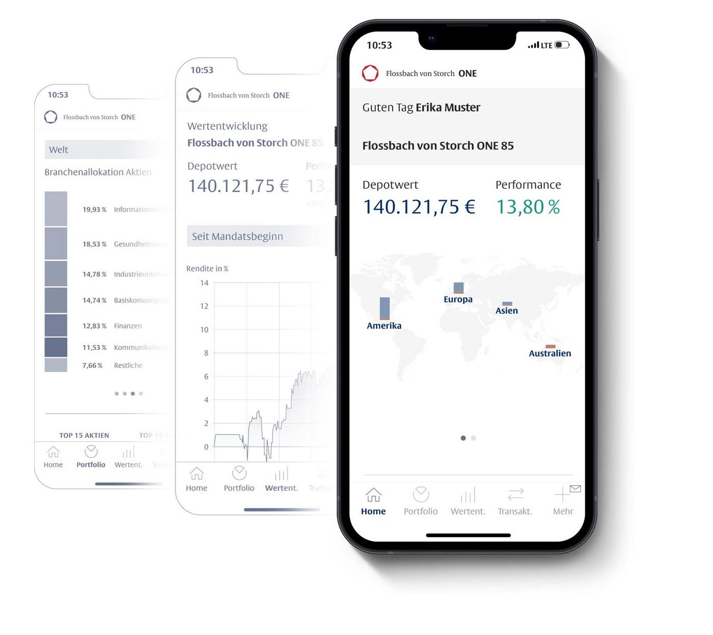 Handy Ansicht Flossbach von Storch ONE App 